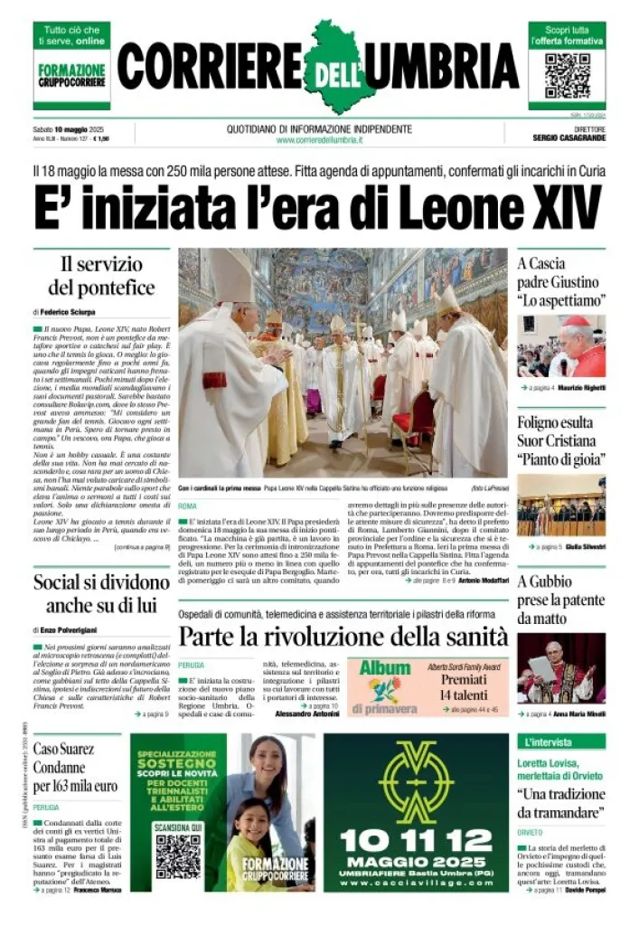 Prima-pagina-corriere umbria-del-2025-05-10
